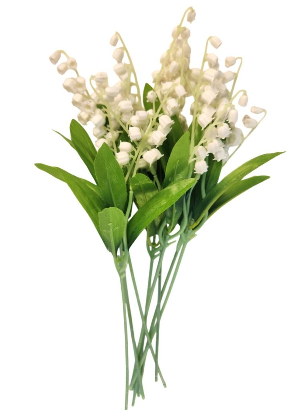 Lily Of The Valley Flowers White 8 Stem Bunch Faux Floral Bouquet